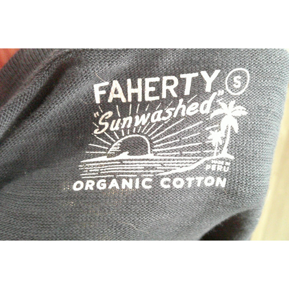 Evereve Faherty Navy Small Sunwashed Slub Muscle Tank Organic Cotton - Picture 7 of 9